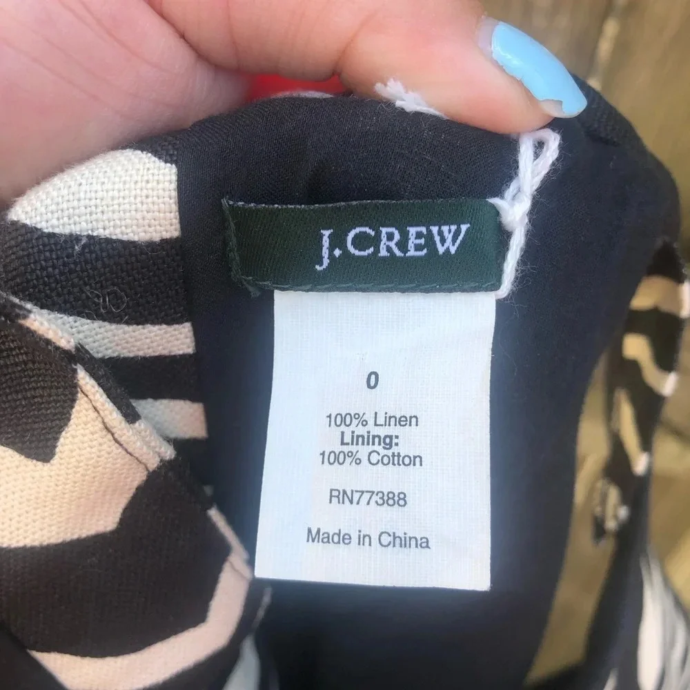 J.CREW ZEBRA LINEN DRESS